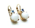 Mariana Earrings Dainty Jade White Mineral & AB Austrian Crystals My Treasures Coll. - Image 3