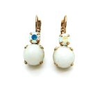 Mariana Earrings Dainty Jade White Mineral & AB Austrian Crystals My Treasures Coll. - Image 2