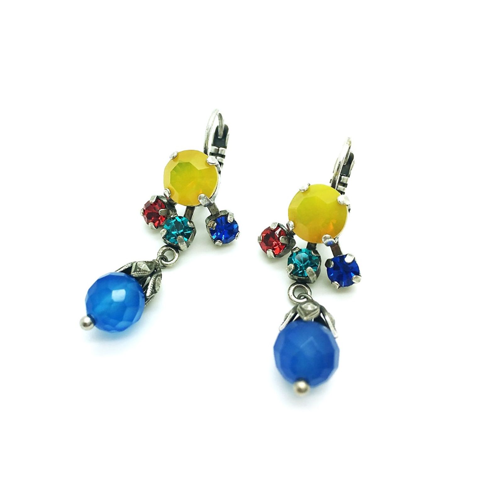 E-1074-2-1037-SP6 (3) Mariana Earrings Sassy Dangling Colorful Austrian Crystals Fantasy Nirvana Coll. - Image 1