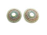 Mariana Earrings Gorgeous Round Beaded Multi Color Austrian Crystals Silk Road Coll.
