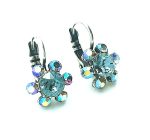 Mariana Earrings Dainty Flower Shape Aquamarine & AB Austrian Crystals Cocktail Hour Coll. - Image 3