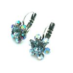 Mariana Earrings Dainty Flower Shape Aquamarine & AB Austrian Crystals Cocktail Hour Coll. - Image 2