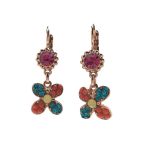 Mariana Earrings Dangling Blues, Pinks & Oranges Austrian Crystals Masai Africa Coll. - Image 2