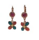 Mariana Earrings Dangling Blues, Pinks & Oranges Austrian Crystals Masai Africa Coll. - Image 3