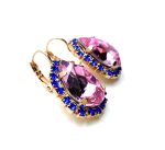 Mariana Earrings Pear Shape Capri Blue & Light Rose Austrian Crystals Songbook Coll. - Image 3