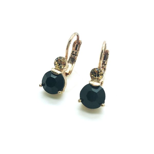 Earrings By Mariana My Treasures Coll. Simply Elegant Jet & Champagne Austrian Crystals