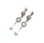 Earrings By Mariana Woman Elegant Pearls and Opal Swarovski Crystals - Image 2