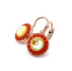 Mariana Earrings Masai Africa Coll. Beautiful Oranges & Yellows Austrian Crystals - Image 3