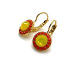 Earrings By Mariana Woman Beaded Orange and Yellow Opal Swarovski Crystals-YG - Image 4