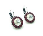 Mariana Earrings Round Classy Ruby & Moonlight Swarovski Crystals My Treasures Coll. - Image 3