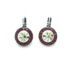 Mariana Earrings Round Classy Ruby & Moonlight Swarovski Crystals My Treasures Coll.