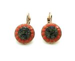 Earrings By Mariana Woman Fab Black Diamond and Coral Swarovski Crystals