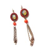 Mariana Earrings Glamorous Dangling Reds & Oranges Swarovski Crystals Paradise Coll. - Image 3