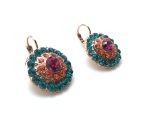 Mariana Earrings Floral Beaded Colorful Austrian Crystals Masai Africa Coll. - Image 2
