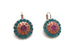 Mariana Earrings Floral Beaded Colorful Austrian Crystals Masai Africa Coll. - Image 3