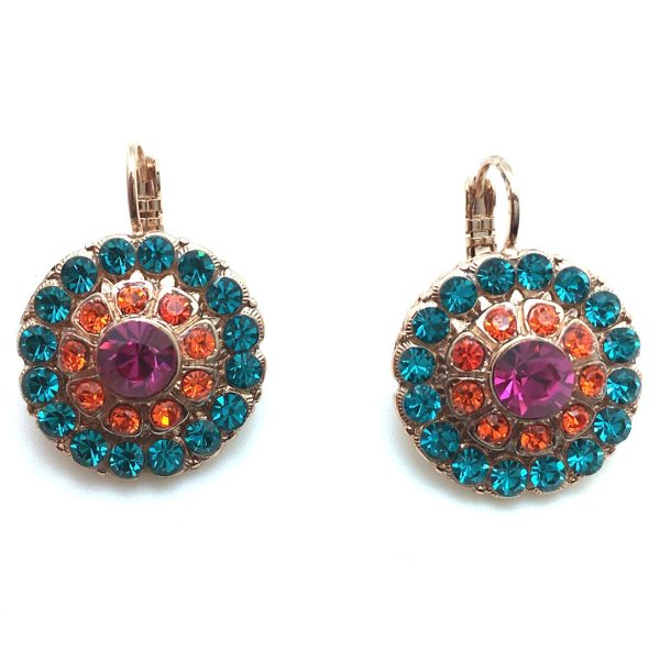 Mariana Earrings Floral Beaded Colorful Austrian Crystals Masai Africa Coll.
