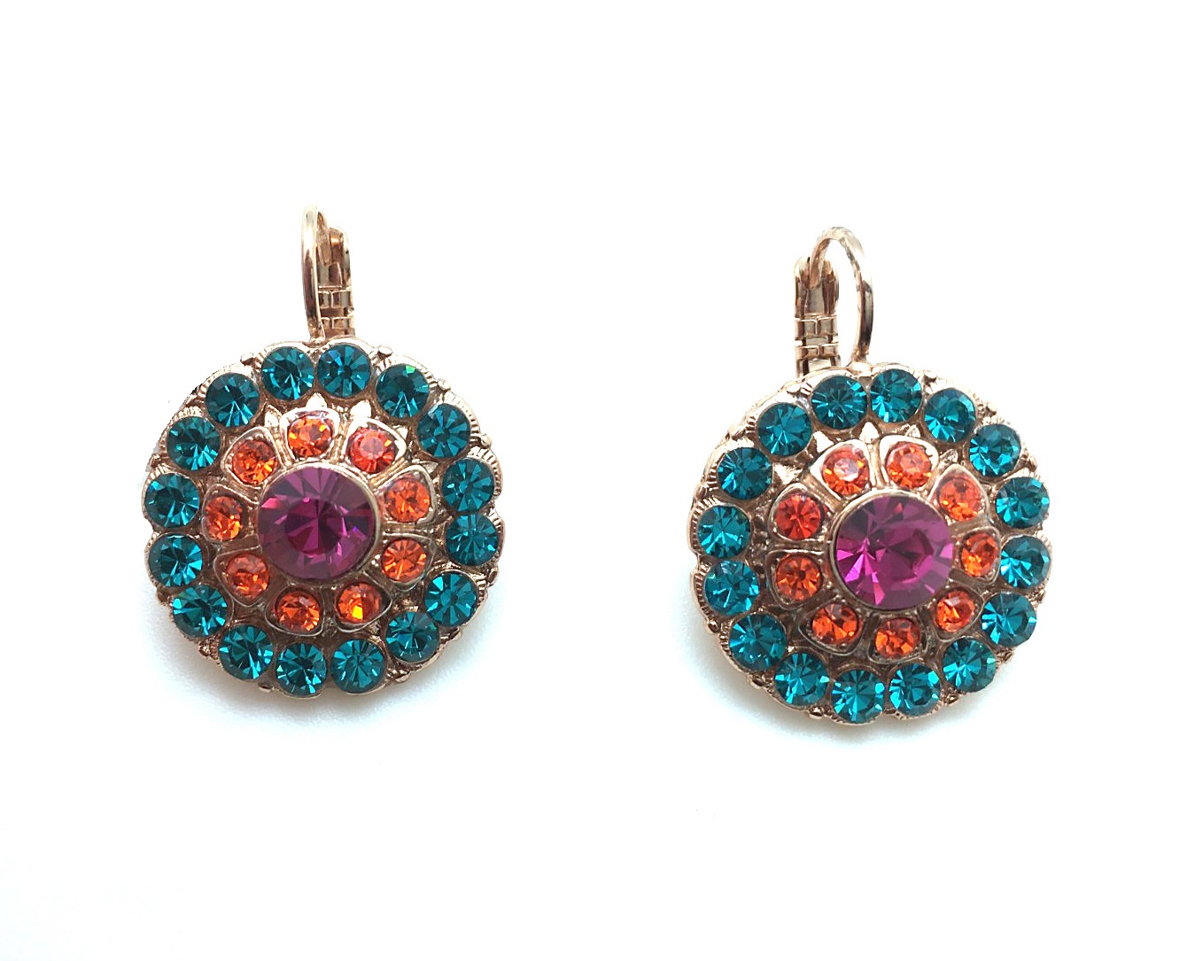 E-1131-1-1077-RG6 (3) Mariana Earrings Floral Beaded Colorful Austrian Crystals Masai Africa Coll. - Image 1