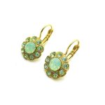Mariana Earrings Lovely Flower Shaped Greens Austrian Crystals Oasis Silk Road Coll. - Image 3