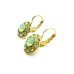 Mariana Earrings Lovely Flower Shaped Greens Austrian Crystals Oasis Silk Road Coll. - Image 2