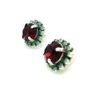 Mariana Earrings Timeless Floral Ruby & Pale Green Swarovski Crystals My Treasures Coll.