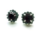 Mariana Earrings Timeless Floral Ruby & Pale Green Swarovski Crystals My Treasures Coll. - Image 3