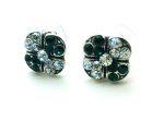 Mariana Earrings Clover Shaped Beaded Emerald & Moonlight Swarovski Crystals My Treasures Coll. - Image 3