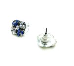 Mariana Earrings Clover Shaped Beaded Sapphire & Moonlight Austrian Crystals My Treasures Coll. - Image 3