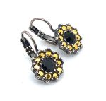 Earrings By Mariana Courage Woman Adorable Jet and Dorado Swarovski Crystals - Image 3