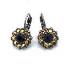 Earrings By Mariana Courage Woman Adorable Jet and Dorado Swarovski Crystals - Image 2