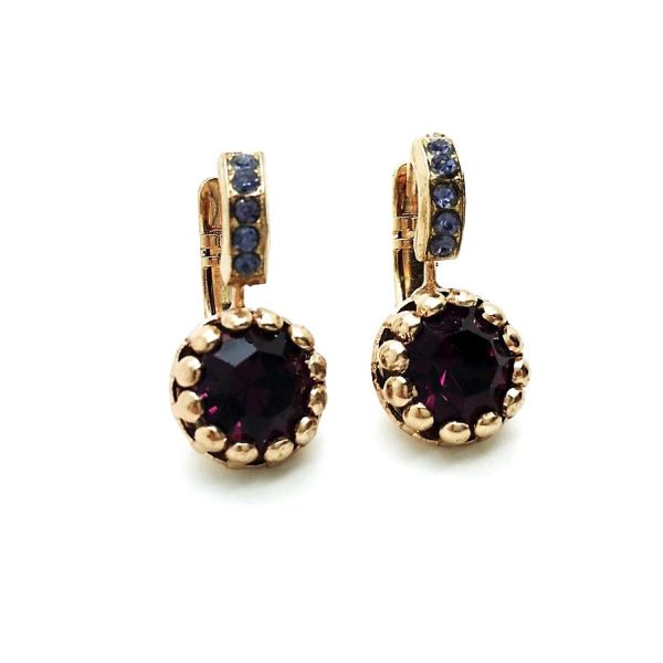 Earrings By Mariana My Treasures Coll. Gorgeous Amethyst & Tanzanite Swarovski Crystals