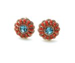 Mariana Earrings Charming Floral Blues & Oranges Swarovski Crystals Africa Coll.