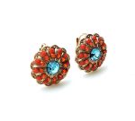 Mariana Earrings Charming Floral Blues & Oranges Swarovski Crystals Africa Coll. - Image 3