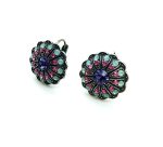 Mariana Earrings Exquisite Tanzanite, Pacific Opal & Rose Swarovski Crystals My Treasures Coll. - Image 2