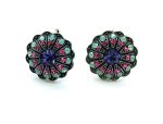 Mariana Earrings Exquisite Tanzanite, Pacific Opal & Rose Swarovski Crystals My Treasures Coll.