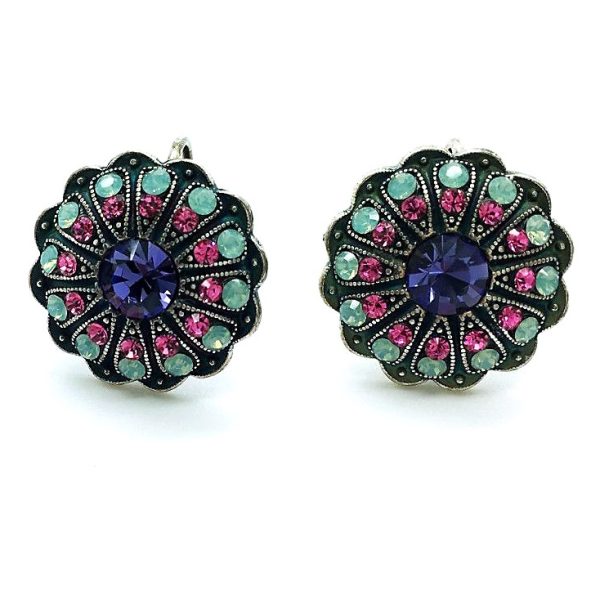 Mariana Earrings Exquisite Tanzanite, Pacific Opal & Rose Swarovski Crystals My Treasures Coll.