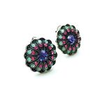 Mariana Earrings Exquisite Tanzanite, Pacific Opal & Rose Swarovski Crystals My Treasures Coll. - Image 3