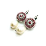 Mariana Earrings Exquisite Pearl Mineral, Pinks & Whites Swarovski Crystals My Treasures Coll. - Image 3
