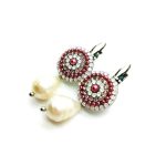 Mariana Earrings Exquisite Pearl Mineral, Pinks & Whites Swarovski Crystals My Treasures Coll. - Image 2