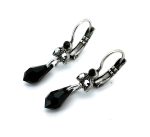 Earrings By Mariana Sophisticated Jet and Comet Argent Swarovski Crystals