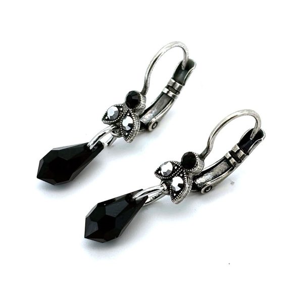 Earrings By Mariana Sophisticated Jet and Comet Argent Swarovski Crystals