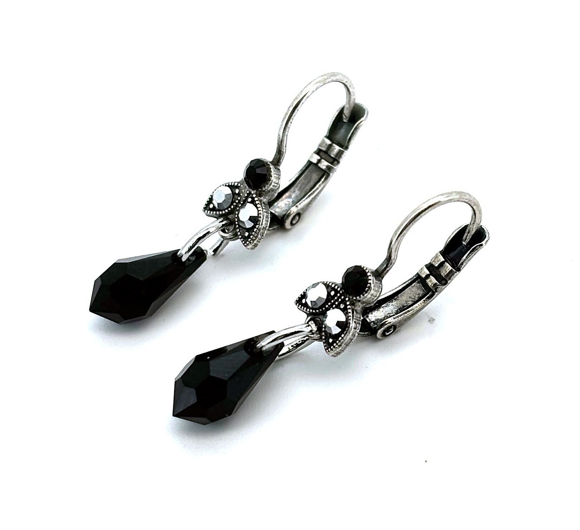 E-1217-280-SP6 (2) Earrings By Mariana Sophisticated Jet and Comet Argent Swarovski Crystals - Image 1