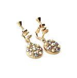 Mariana Earrings Glitzy Dangling Pearl Mineral & AB Austrian Crystals My Treasures Coll. - Image 3