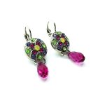 Mariana Earrings Dangling Colorful Swarovski Crystals Cuba Caribbean Life Coll. - Image 3