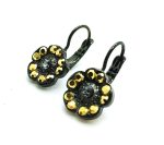 Mariana Earrings Floral Black Diamond & Dorado Swarovski Crystals Courage Inspiration Coll.