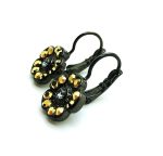 Mariana Earrings Floral Black Diamond & Dorado Swarovski Crystals Courage Inspiration Coll. - Image 3