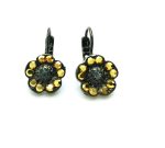 Mariana Earrings Floral Black Diamond & Dorado Swarovski Crystals Courage Inspiration Coll. - Image 2
