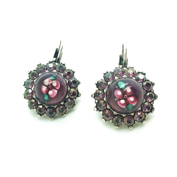 Mariana Earrings Floral Amethyst Austrian Crystals Bohemian Rhapsody Songbook Coll.