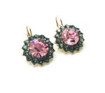 Earrings By Mariana Madagascar Africa Coll. Alluring Lt Rose & Silver Night Swarovski Crystals - Image 3