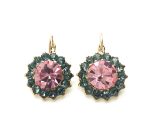 Earrings By Mariana Madagascar Africa Coll. Alluring Lt Rose & Silver Night Swarovski Crystals