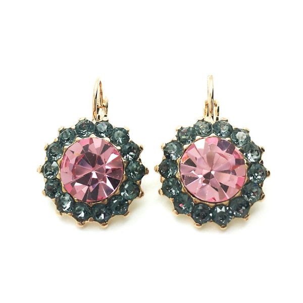Earrings By Mariana Madagascar Africa Coll. Alluring Lt Rose & Silver Night Swarovski Crystals